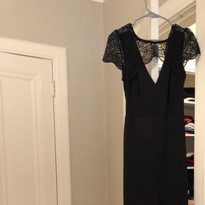 NWT Black maxi dress with lace shoulder